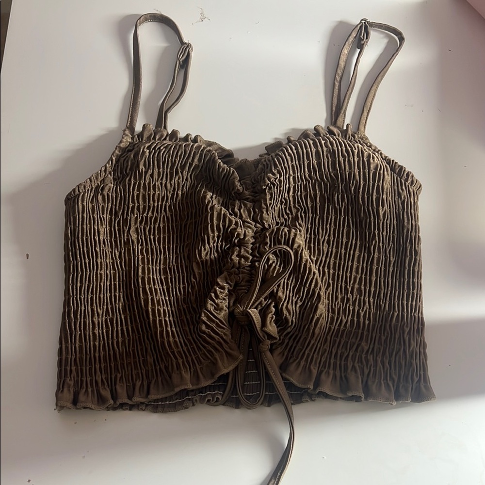 Brown Ruched Women's Top